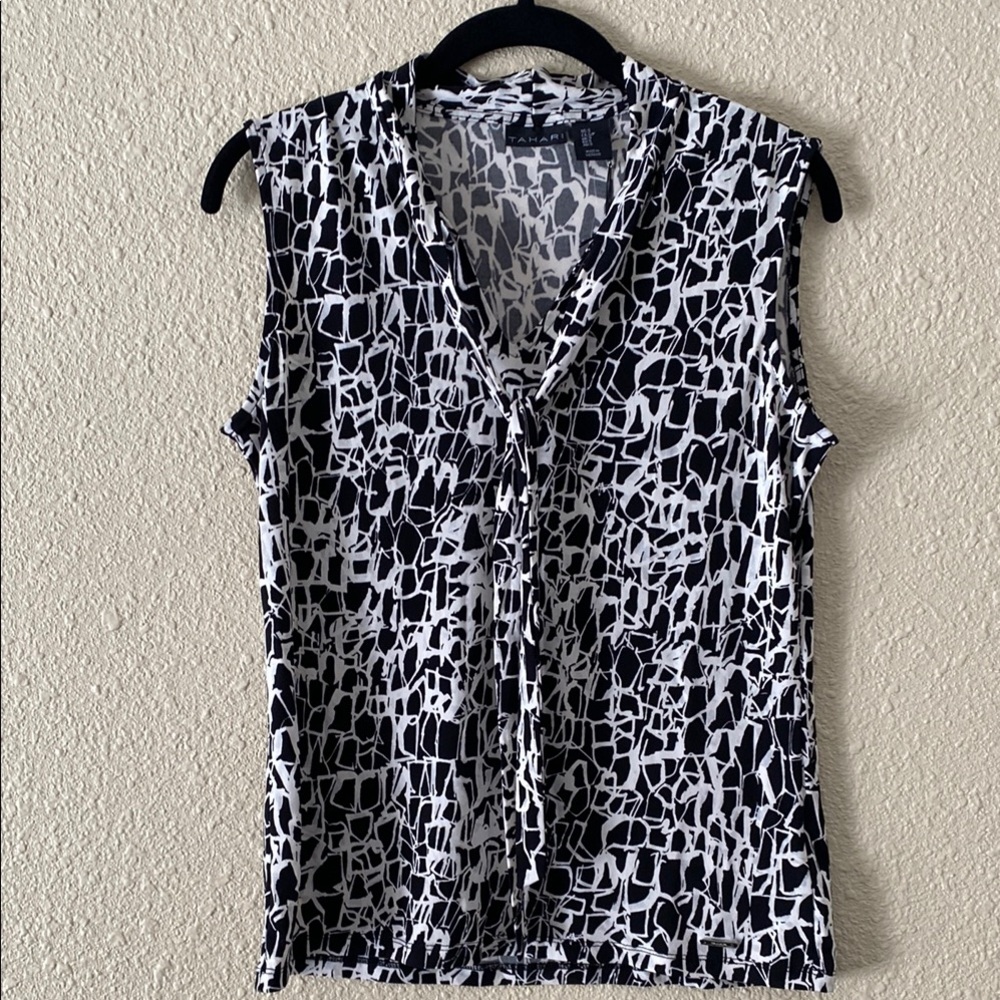 NWT Tahari Stylish Black and White Women's Top Size S
